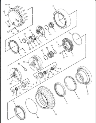 OEM graafmachine-reisapparaat DH60-7 Hydraulische reisversnellingsbak